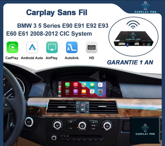 Boitier Sans fil CARPLAY AndroidAuto BMW E90, 91, 92 E60, 61