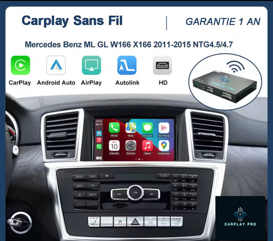 BOITIER  CARPLAY AndroidAuto pour Classe ML W166, GL X166 2011 - 2015 NTG 4.5 / 4.7