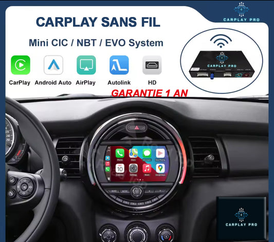 BOITIER CARPLAY SANS FIL MINI COOPER, CLUBMAN, COUNTRYMAN